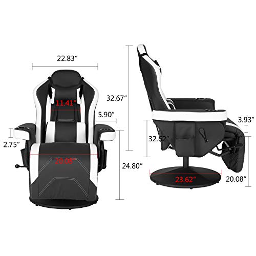 Ergonomic Video Gaming Recliner with Cupholder & Support