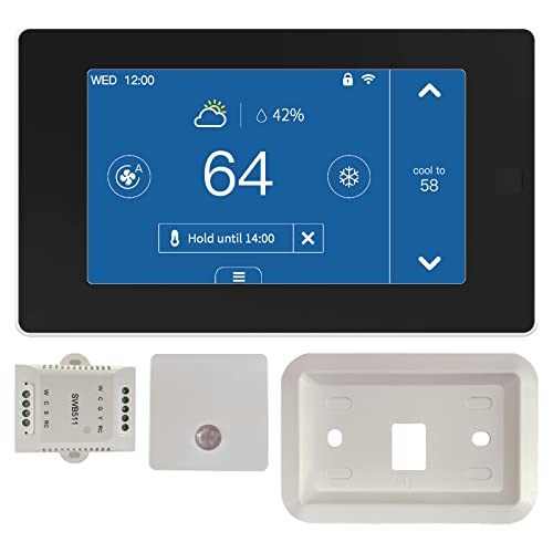 MOES Smart Programmable Thermostat for Home with Zone Remote Sensor and C-Wire Adapter, Tuya/Smart Life Remote Control Work with Alexa and Google Assistant, 7 Day Programmable, C-Wire Optional, 24VAC