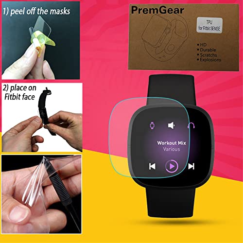 Fitbit Versa 4 Health and Fitness Smart Watch (Black/Graphite) with Built-in GPS, 6 Day Battery Life, S & L Bands, Bundle with 3.3foot Charge Cable, Wall Adapter, Screen Protectors & PremGear Cloth