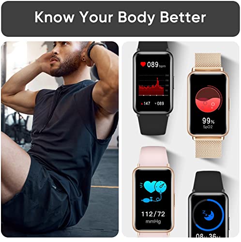 DoSmarter Fitness Tracker with 7/24 Heart Rate Blood Oxygen Monitor, Step Calories Counter Sleep Tracking Smartwatch with 7-Day Battery Life, Fitness Watch for Women Men, Graphite Black