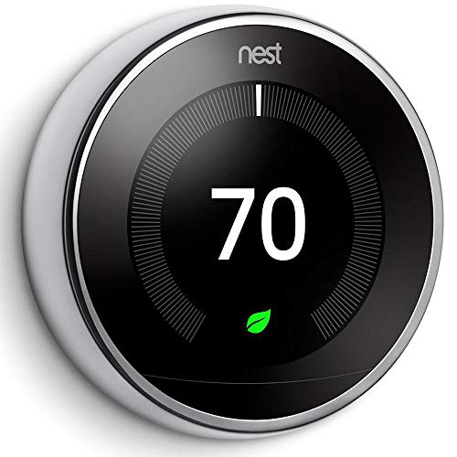 Google Nest T3019US Learning Thermostat 3rd Gen Smart Thermostat, Polished Steel Bundle with 2-Pack Deco Gear WiFi Smart Plug