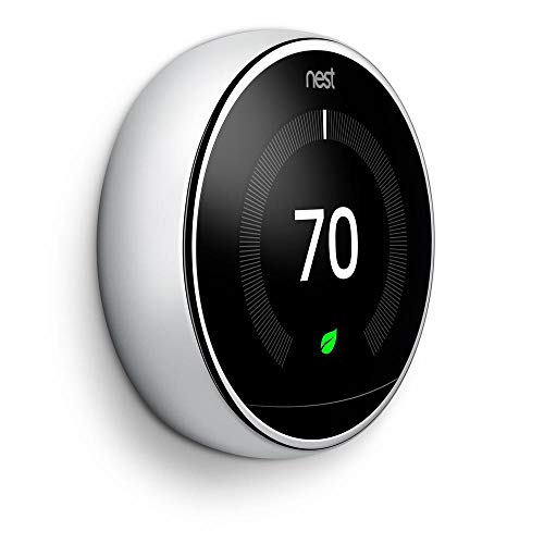 Google Nest T3019US Learning Thermostat 3rd Gen Smart Thermostat, Polished Steel Bundle with 2-Pack Deco Gear WiFi Smart Plug