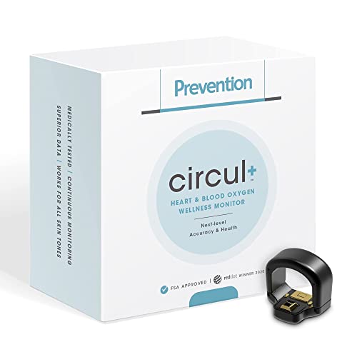 Prevention circul+ Smart Ring - Sleep and Wireless Activity Tracker - Continuously Records Heart Rate, Blood Oxygen Levels, Temperature, 1 Count