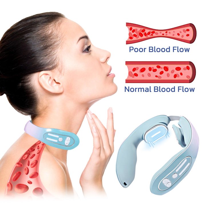 Blue Neck Massager with 12 Modes