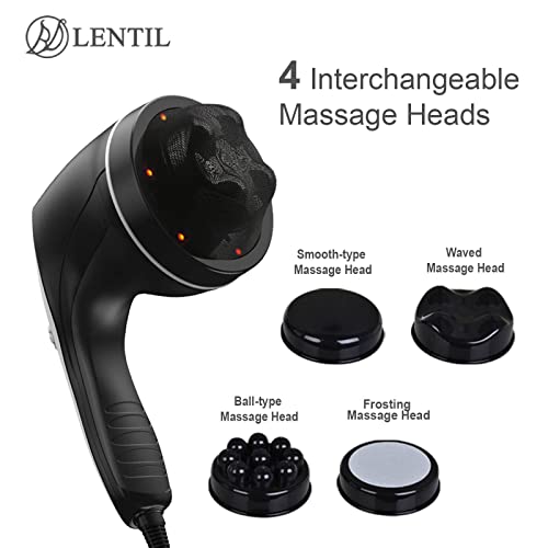 Cellulite Massager Handheld, Body Sculpting Machine, Fat Cellulite Remover, Massage Neck Back Shoulder Berry Arm Foot with 4 Massage Heads;Suitable in Gym Office Home Travel, Ideal Gifts for Man Women