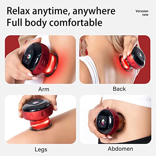 Electric Cupping Therapy Massager Device Tool Scraping Hot Compress Suck Function for Arms Back Waist Legs Abdomen Gua Sha All Body Relaxing, Electric Pressure Vacuum Cupping Machine Set… (1 Pcs)