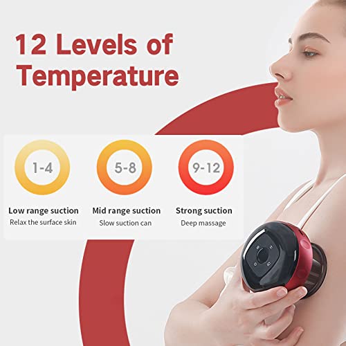 WeSeW 3 in 1 Cupping Therapy Set with 12 Level Suction & Temperature, Dynamic Gua Sha Massage Tool for Cellulite Reduction with Infrared Heat Rechargeable Back Massager Cellulite Massager