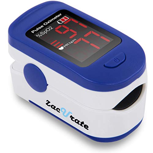 Zacurate Pulse Oximeter with Lanyard - Navy Blue