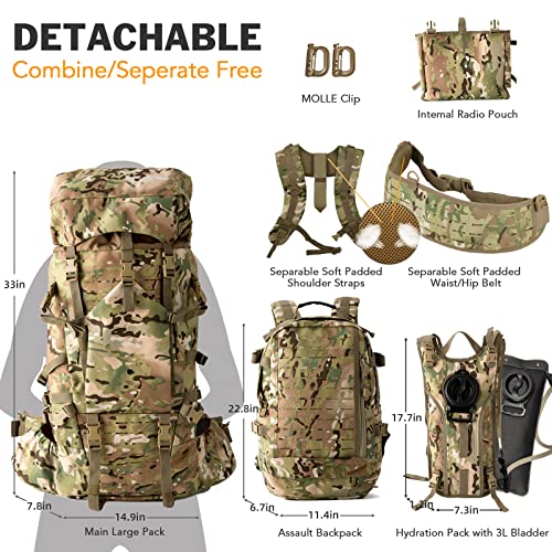 Multicam Camo Army Rucksack with Hydration Pack