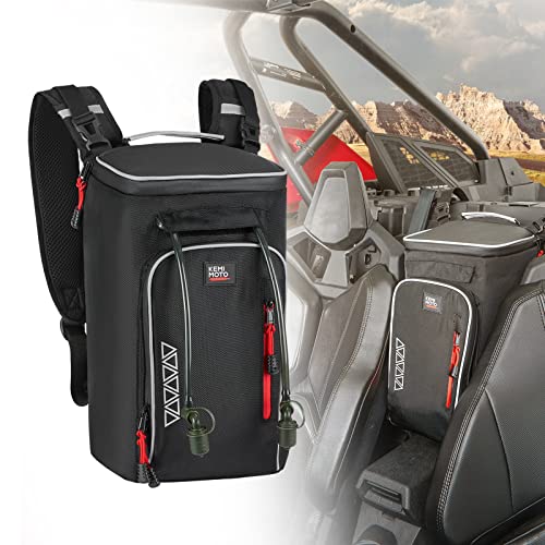 kemimoto Storage Bag Compatible with RZR, Updated Storage Center Shoulder Console Cargo Bag Between Seat Storage with Two Hydration Backpacks Compatible with Polaris RZR PRO XP/4, 2022 Yamaha Rmax2, Can-Am Maverick