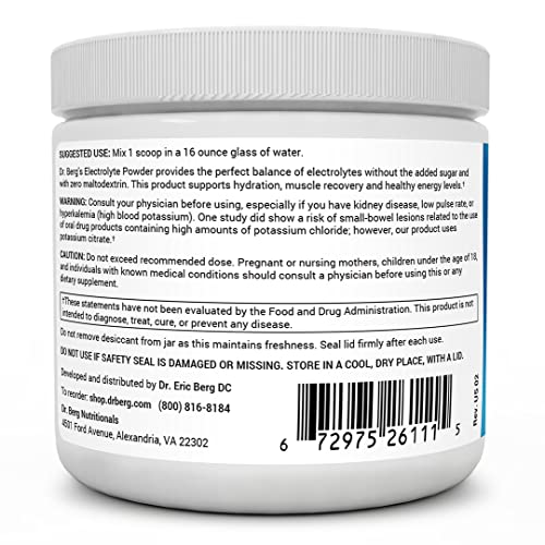 Dr. Berg's Original Keto Electrolytes Powder - Sugar Free Electrolyte Powder - No Maltodextrin - Hydration Powder - Raspberry Lemon 50 Servings