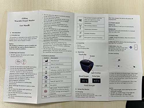 Wellue Wearable Pulse Oximeter - Rechargeable O2ring Bluetooth Oxygen Saturation Monitor with Reminder, Continuous Tracking of Oxygen Level and Pulse Rate with Free APP & PC Software