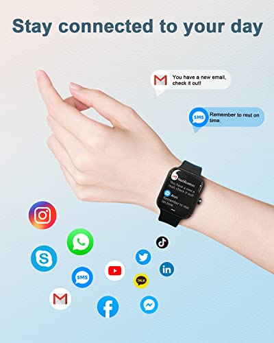aeac Smart Watch for Women Men,1.69" Touch Screen Fitness Tracker for iPhone Android Phone IP68 Waterproof,Finess Watch with Step Calorie Counter Sleep Monitoring Pedometer Watches