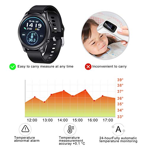 Smart Fitness Tracker with Temperature & Heart Monitor