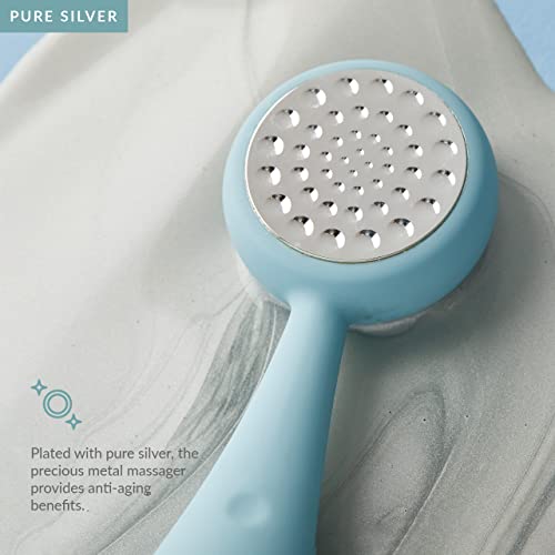 Silicon facial cleanser with anti-aging massager