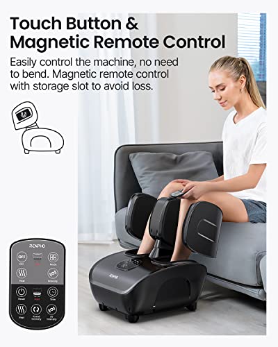 RENPHO Foot & Calf Massager, Smart Foot Massager Machine with App, Foot Massager for Plantar Fasciitis with Remote, Shiatsu Foot Massager, Electric Foot Massager with Heat, for Foot, Calf, Arm, Thigh