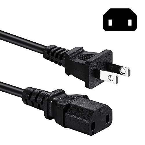 2 Prong AC Power Cord Compatible with Sony PS4 Pro, Xbox One/Xbox 360 Slim / 360 E Power Supply Brick, Power Cable Replacement