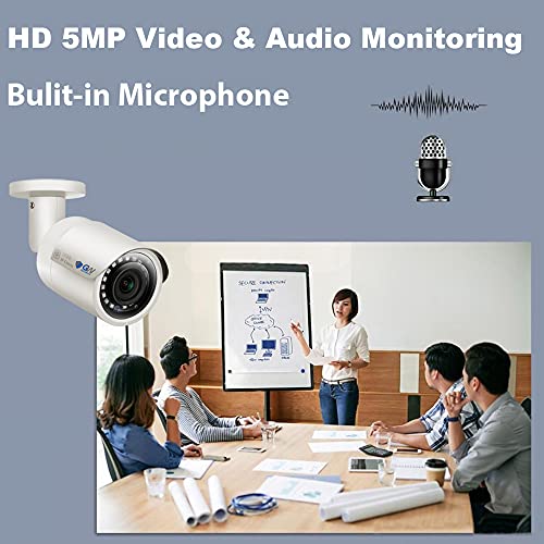 GW Security 16 Channel 4K NVR 5MP POE Audio & Video Smart AI Security Camera System - 12 x 5MP 1920P Weatherproof Bullet Cameras, Built in Microphone, Pre-Installed 4TB Hard Drive