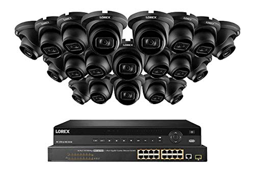 32-Channel Nocturnal NVR System with 4K (8MP) IP Smart Dome Security Cameras with Real-Time 30FPS Recording and Listen-in Audio 20 / Black