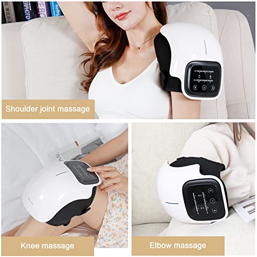 Fippurk Knee Massager with Heat and Kneading for Pain Relie，Infrared Heated Vibration Physiotherapy for Arthritis Massager，Cramps and Joint Warmer Rechargeable LED Display