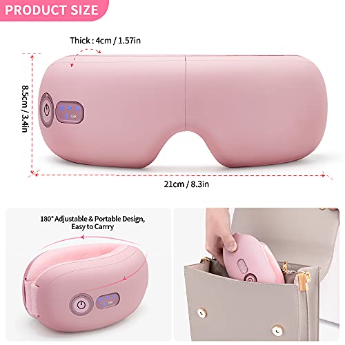 Smart Pink Eye Massager with Heating Pads