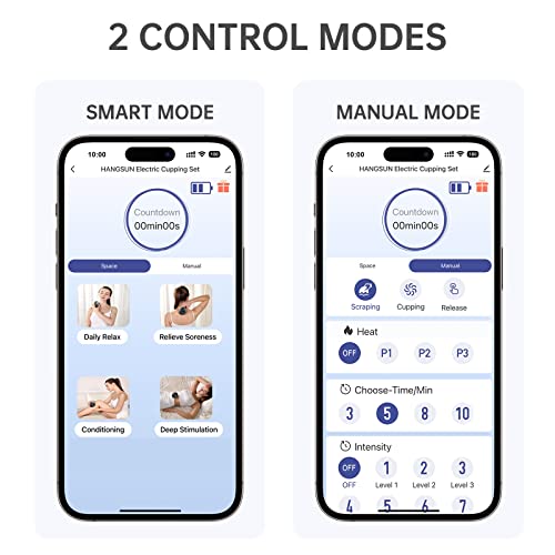 Hangsun Electric Cupping Massager with APP - The All-New CP200 Smart Cupping Therapy Set with Red Light Therapy, 7 Suction Levels, 3 Temperature Settings, and 2Gua Sha Massager Modes…