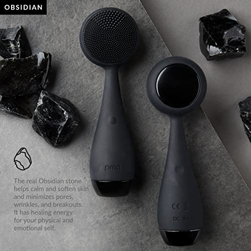 Smart Facial Cleansing Device with Obsidian Gemstone