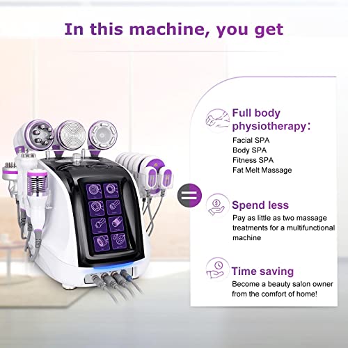 OUWALD 9 in 1 Body Machine - Beauty Machine with Version 2.5 Flat Probe Vacuum Body Massager Microcurrent Skin Care Tools Equipment for Home SPA and Beauty Salon Use, 110V (US)