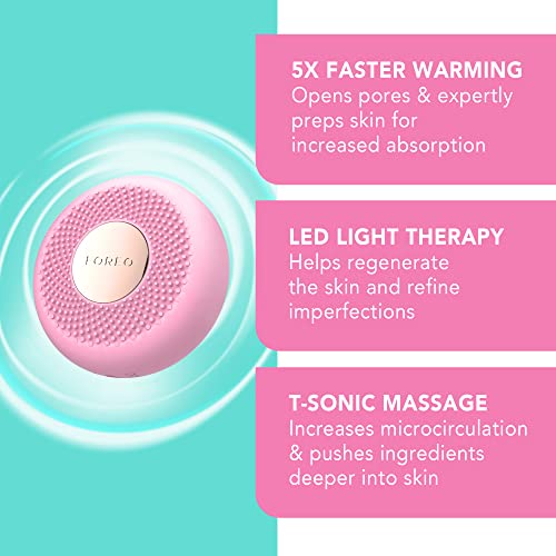 FOREO UFO mini 2 Red Light Therapy For Face - Deep Facial Hydration - Anti Aging - Face Moisturizer -  Full LED Spectrum - Pearl Pink