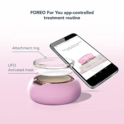 FOREO UFO mini 2 Red Light Therapy For Face - Deep Facial Hydration - Anti Aging - Face Moisturizer -  Full LED Spectrum - Pearl Pink
