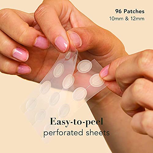 Rael Pimple Patches, Miracle Invisible Spot Cover - Hydrocolloid Acne Pimple Patches for Face, Blemishes and Zits Absorbing Patch, Breakouts Spot Treatment for Skin Care, Facial Stickers, 2 Sizes (96 Count)