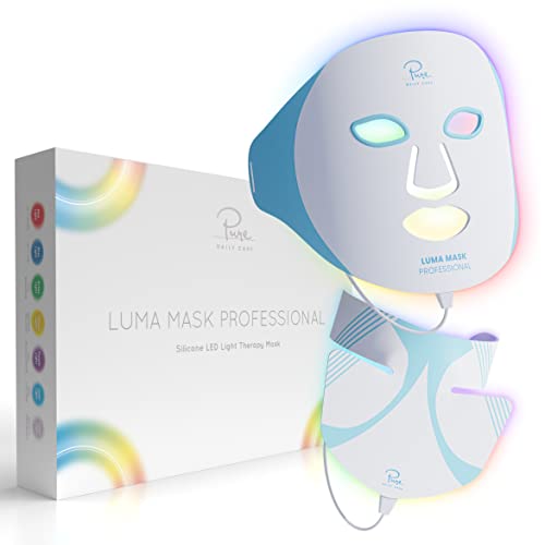 Pure Daily Care Luma Mask PRO l LED Mask I Advanced Anti-Aging Skincare Device l Anti-Aging Red and Anti-Blemish Blue l 7 Advanced Color Modes I Face, Neck and Decollete Treatment I All Skin Types