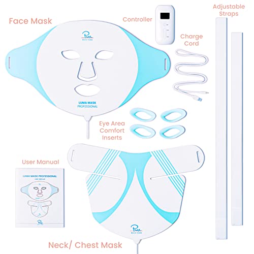 Pure Daily Care Luma Mask PRO l LED Mask I Advanced Anti-Aging Skincare Device l Anti-Aging Red and Anti-Blemish Blue l 7 Advanced Color Modes I Face, Neck and Decollete Treatment I All Skin Types