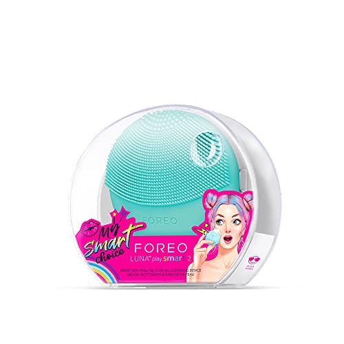 FOREO Luna Play Smart 2 Skin Analysis & Face Cleansing Brush | All Skin Types | for Clean and Healthy Looking Skin | Enhances Absorption of Facial Skin Care Products | Waterproof | Mint for You