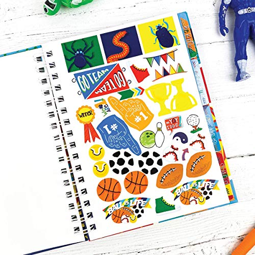 Denise Albright Gratitude Finder® 52 Week Non-Dated Journal for Boys with 177 Totally Cool Hand-Illustrated Stickers (Super Kiddo)