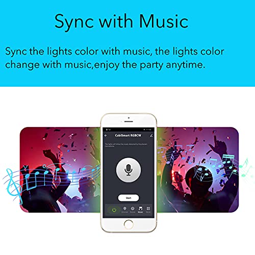 Smart Under Cabinet Lighting Strip Lights White & Color Changing Dimmable Work with Alexa Google Smart Thing Phone App, RGB Multi Colored Lamp for Kitchen Counter Light Fixture (6 Lights Bar Kit)