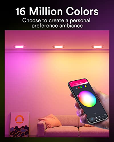 Smart LED Recessed Lighting with Voice Control (4 Pack)