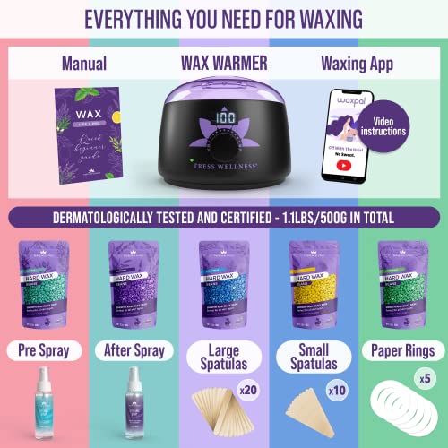 Tress Wellness Waxing Kit for Brazilian wax +Wax Warmer +Easy to use +For Sensitive skin