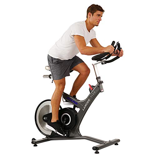 Sunny Health & Fitness Asuna 7130 Lancer Cycle Exercise Bike with Magnetic Resistance Belt Rear Drive, 33 LB Flywheel, Dual Caged/Clipless (SPD) Pedals, 285 LB Max Weight