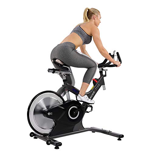 Sunny Health & Fitness Asuna 7130 Lancer Cycle Exercise Bike with Magnetic Resistance Belt Rear Drive, 33 LB Flywheel, Dual Caged/Clipless (SPD) Pedals, 285 LB Max Weight