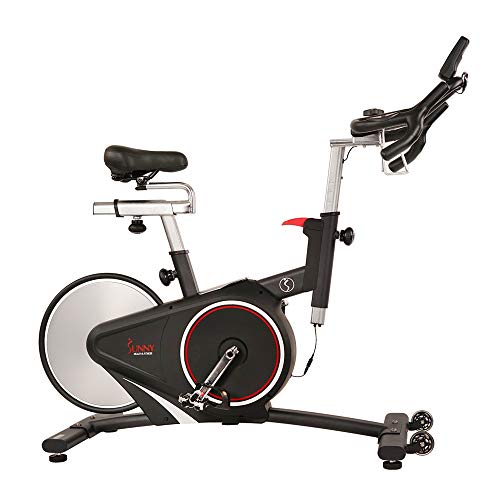 Sunny Health & Fitness Magnetic Rear Belt Drive Indoor Cycling Bike with RPM Cadence Sensor - SF-B1709, Black