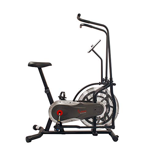 Sunny Health & Fitness Zephyr Air Bike, Fan Exercise Bike with Unlimited Resistance and Device Mount - SF-B2715, Black
