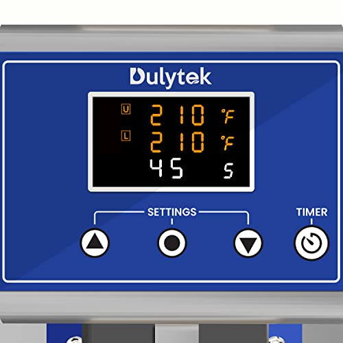 Dulytek DM2 Personal Heat Press Machine, 2 Ton / 4000 lbs Force, Well Aligned 3" x 3" Dual Heat Plates - Precise Two-Channel Control Panel - Bench Clamp - Manual Operation - [Starter Kit Included]