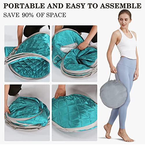 amocane Portable Sauna Tent, Full Body Personal Steam Sauna for Home Spa, Lightweight Folding Saunas Tent for Recovery Wellness Relaxation (Without Steamer 27.5" x 27.5" x 47.24")