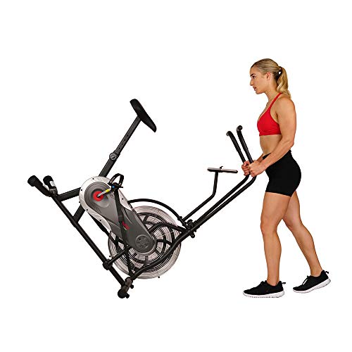 Sunny Health & Fitness Zephyr Air Bike, Fan Exercise Bike with Unlimited Resistance and Device Mount - SF-B2715, Black