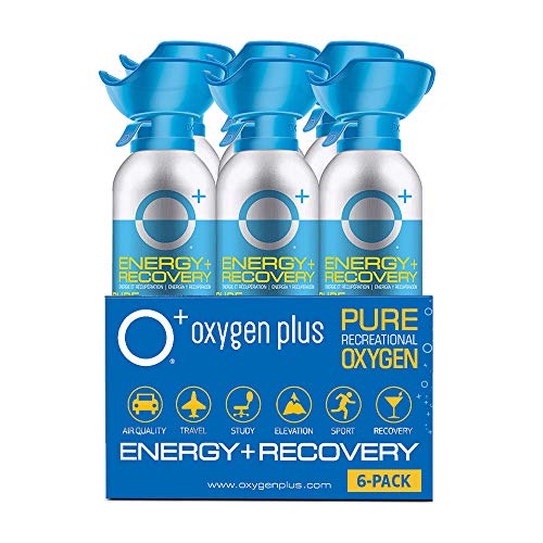 Oxygen Plus – O+ Biggi 6 Pack | Portable Oxygen Can | 99.5% Pure O2 | Natural Wellness Supplement to Boost Energy & Recovery | 50+ Uses Per 11 Liter Canister