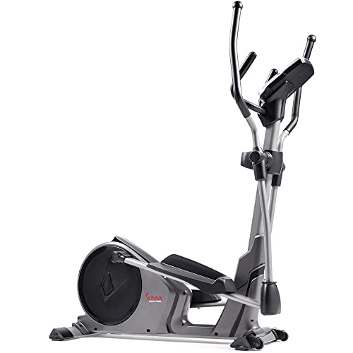 Sunny Health & Fitness Magnetic Elliptical Trainer Machine w/Device Holder, Programmable Monitor and Heart Rate Monitoring, 330 LB Max Weight - SF-E3912