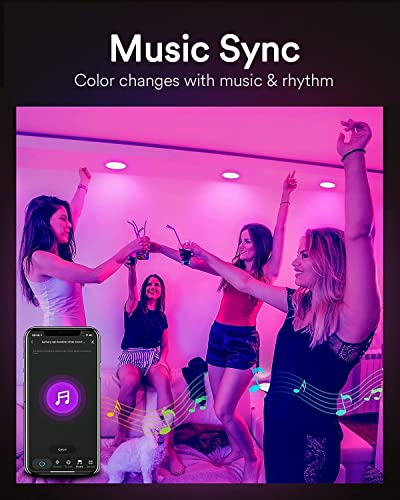 Smart LED Recessed Lighting with Voice Control (4 Pack)