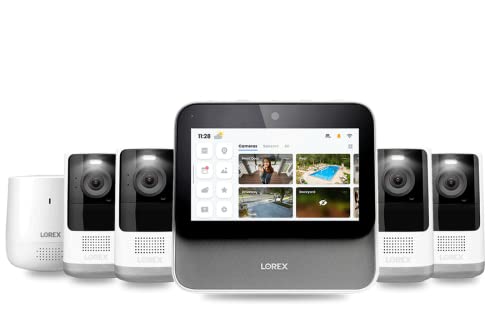 Lorex Smart Home Security Center with 2K Battery Operated Cameras and Range Extender