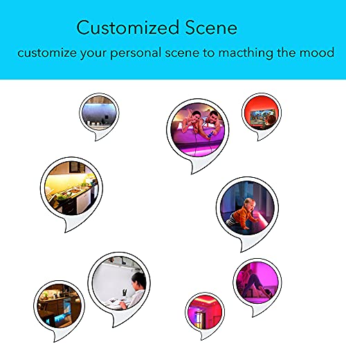 Smart Under Cabinet Lighting Strip Lights White & Color Changing Dimmable Work with Alexa Google Smart Thing Phone App, RGB Multi Colored Lamp for Kitchen Counter Light Fixture (6 Lights Bar Kit)